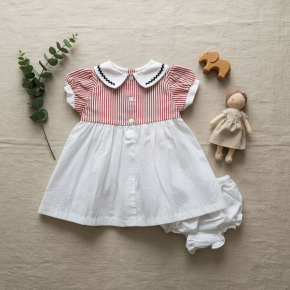 New Baby Girl dress set with matching headband underwear size 6 to 9 months - Picture 2 of 3